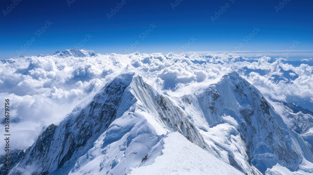 Obraz premium Majestic Himalayan Peaks Above the Clouds