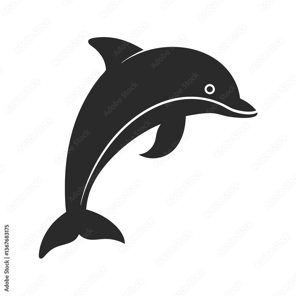 Fototapeta premium Dolphin icon silhouette vector illustration