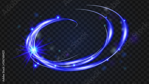 Stars, blue sequins, and sparks create a sparkling and glowing effect. The blue flash gives the impression of stars in space, with their sparkling shimmer.