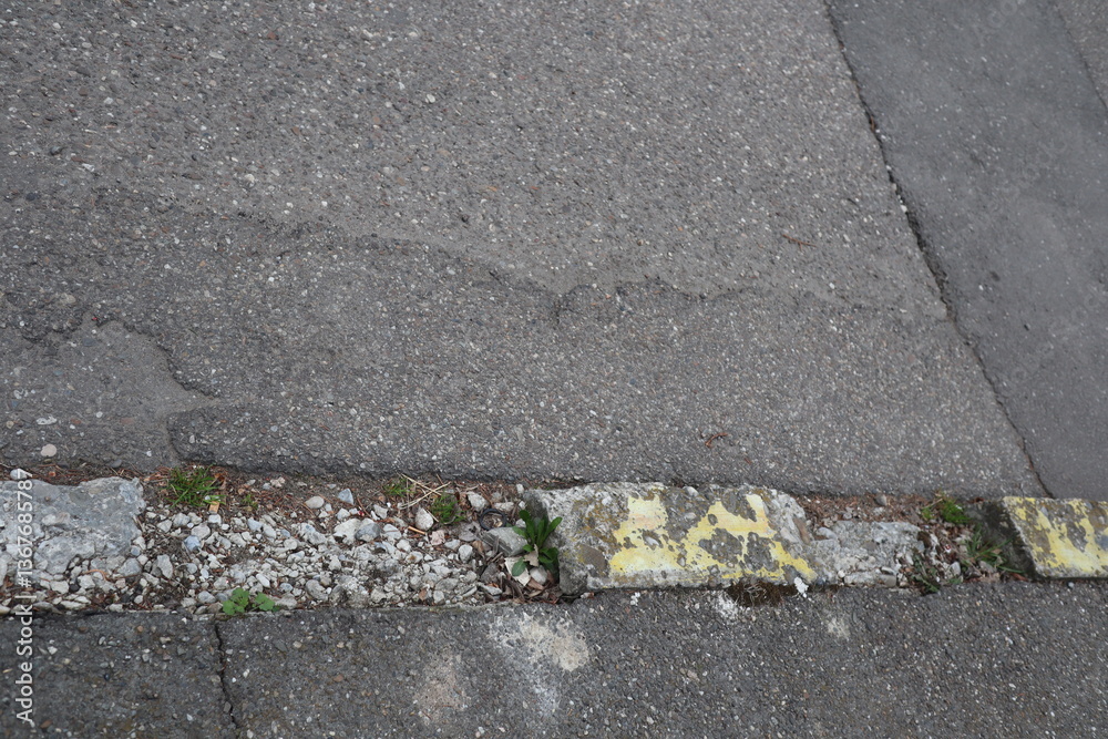 Fototapeta premium Degraded public road accession way