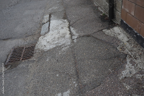 Tableau sur toile Degraded public road accession way
