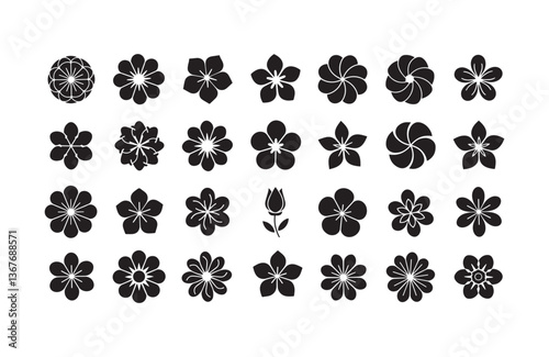 Simple Bloom Shape Set for Creativity