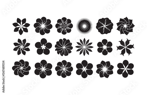 Decorative Petal Illustration Set Art