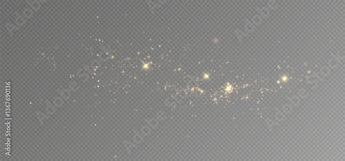 Golden sequins glow with many lights. Glittering dust. Luxurious background of golden particles.	