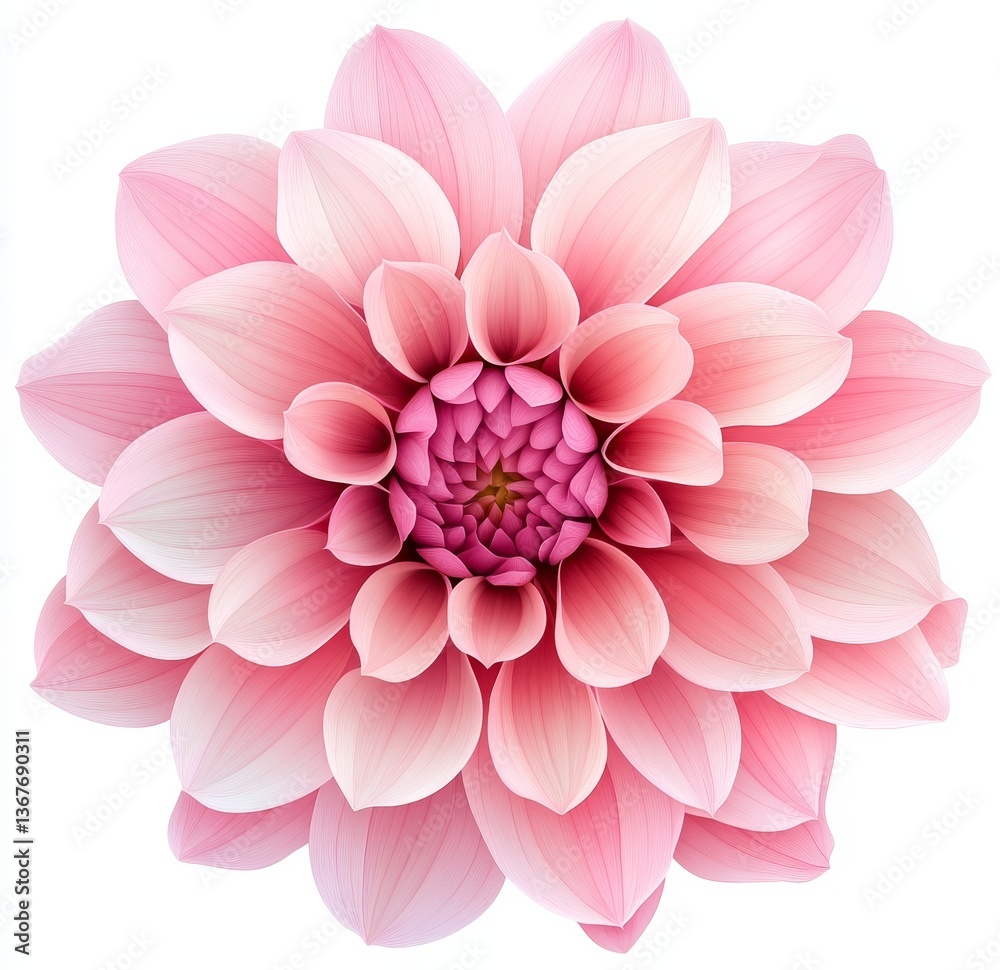 Pink Dahlia, Close-up, Isolated Pink Dahlia, Close-up, Isolated