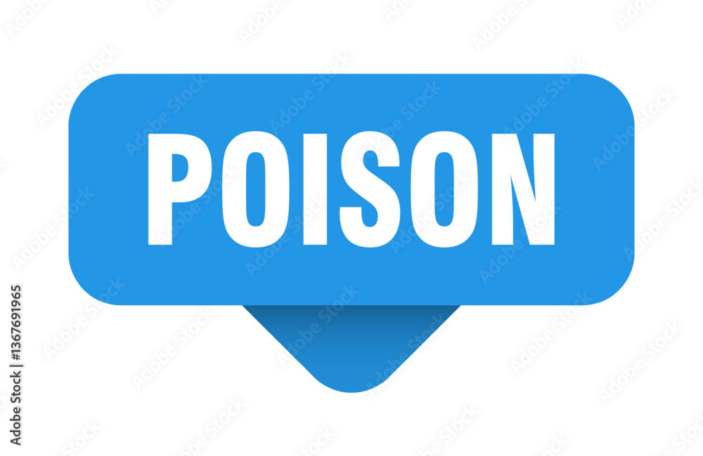 poison sticker. poison sign on transparent background