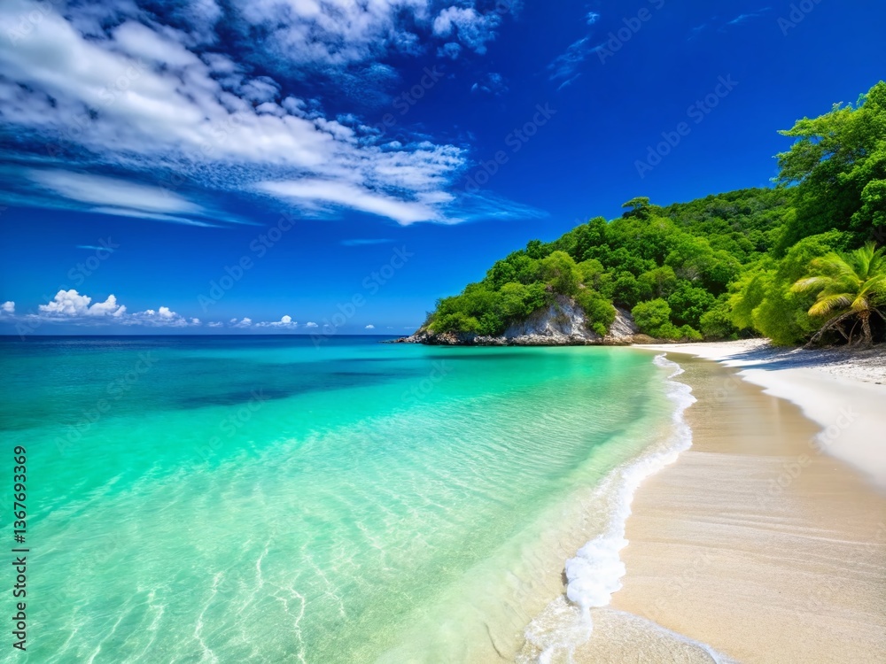 Fototapeta premium Labadee Beach Haiti: Minimalist Turquoise Waters & White Sand