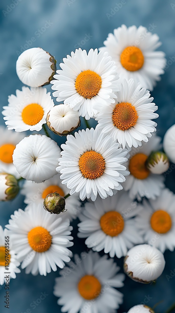 Obraz premium White daisies closeup soft floral nature image