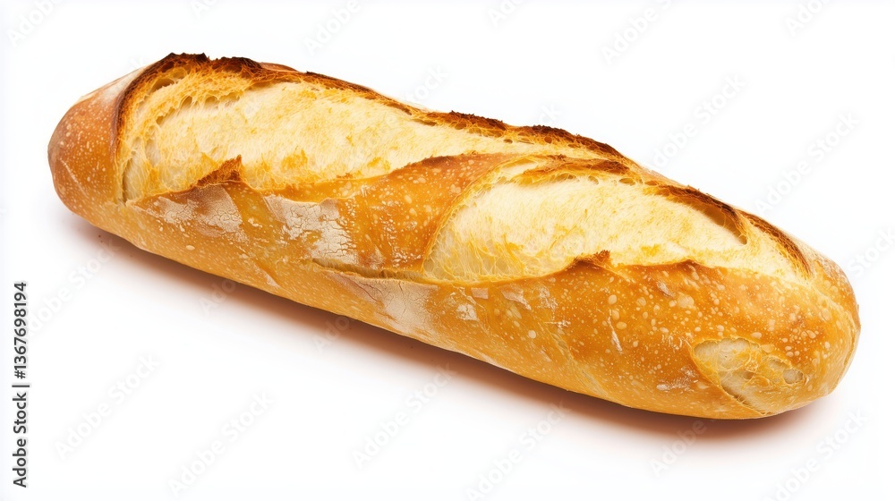 Freshly Baked Crusty Baguette with Soft White Crumb