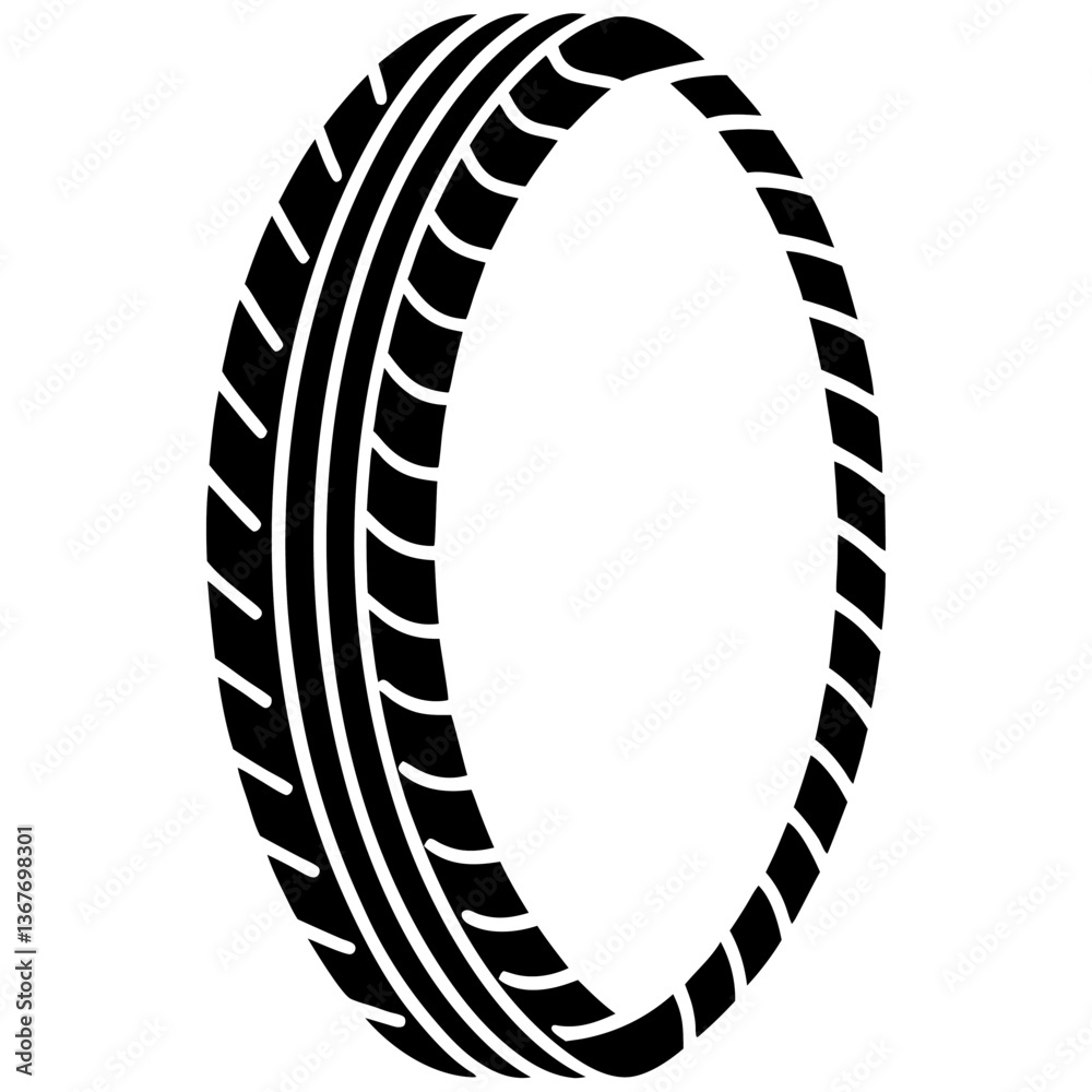 Black & White Tire Track Icon Scalable Vector Silhouette. Black & White Tire Track Icon Scalable Vector Silhouette.