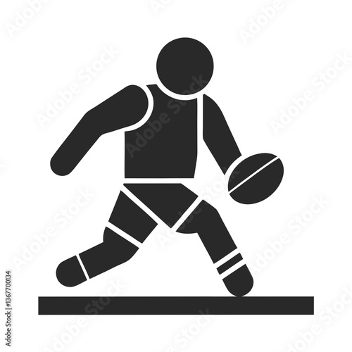 Rugby icon and logo silhouette vector illustration