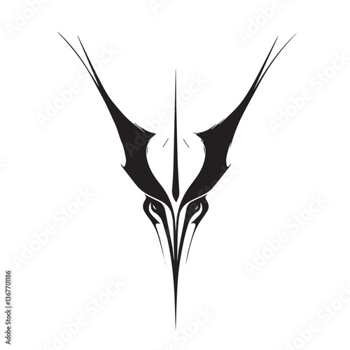 face graceful dinosaur,vector,logo,black and white graphics
