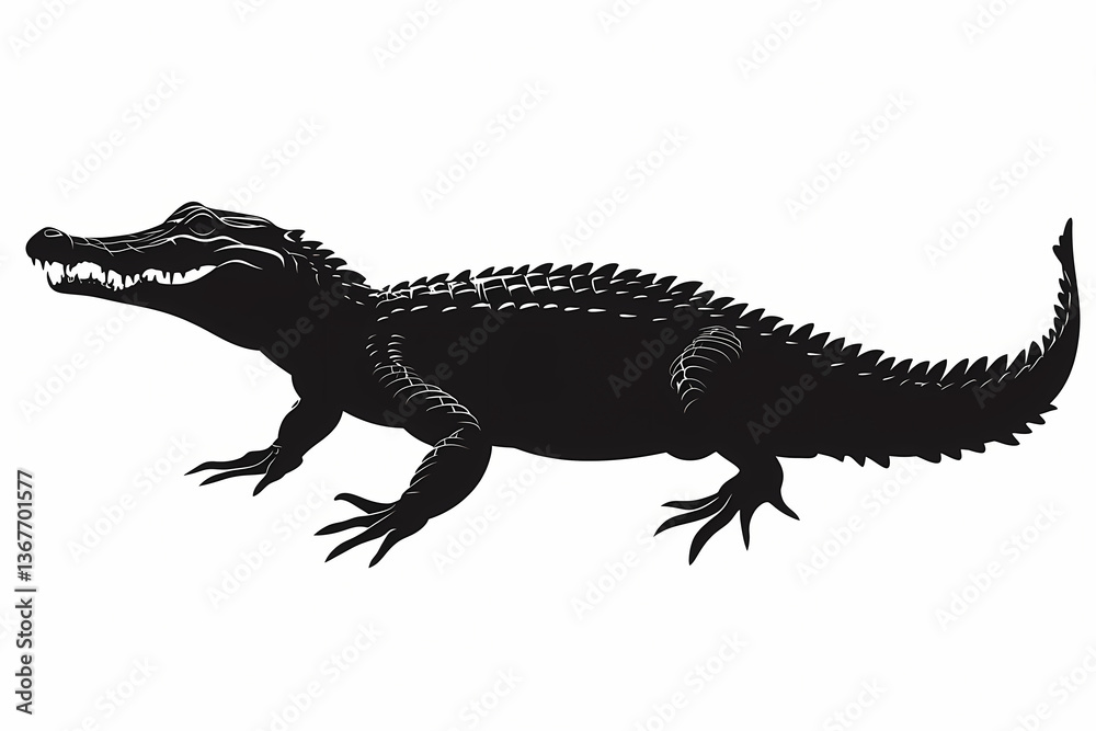 Naklejka premium Alligator silhouette on white background vector design