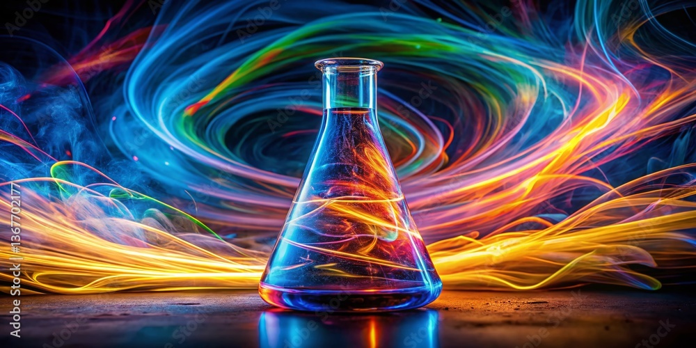 Long Exposure: Chemical Reaction in a Flask - Wolff-Kishner Reduction Process