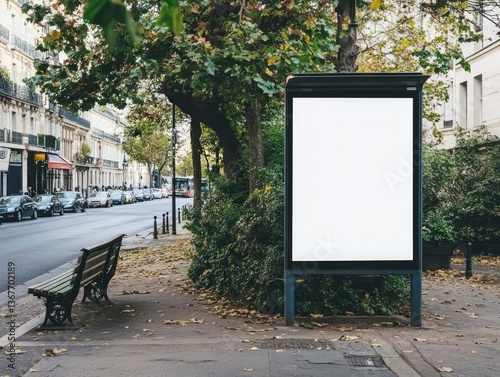 Blank Billboard Mockup on City Street for Advertising and Promotion
