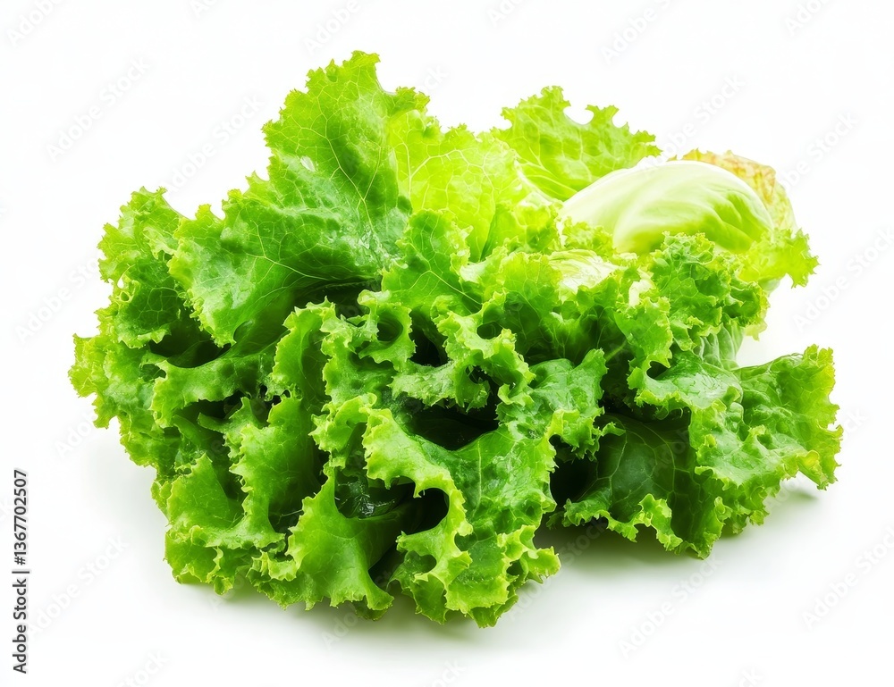 Fresh green lettuce isolated on white Fresh green lettuce isolated on white