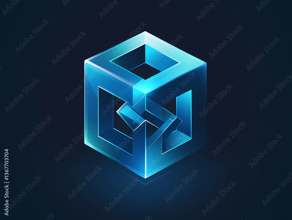 Blockchain ledger vector logo design