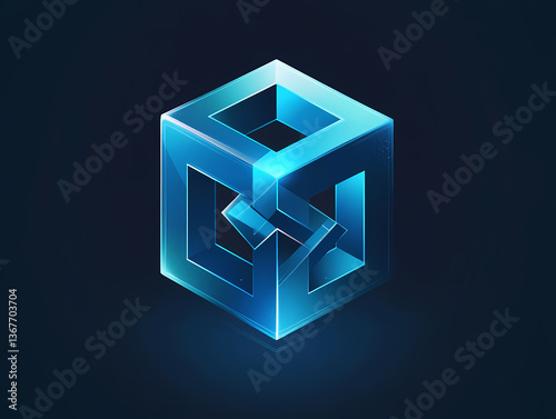 Obraz na płótnie Blockchain ledger vector logo design w salonie