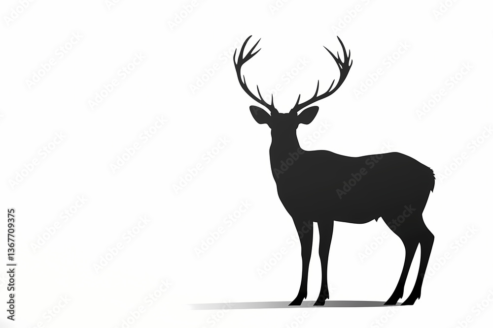 Fototapeta premium Deer silhouette on white background vector design