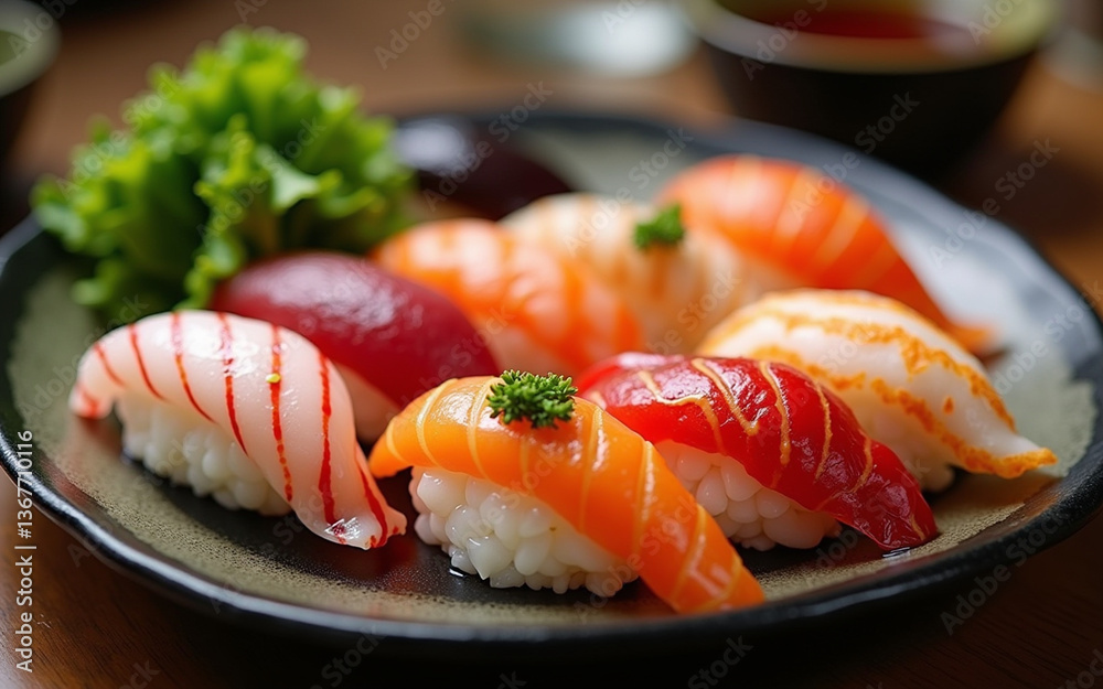 Fresh sushi ready to serve Fresh sushi ready to serve