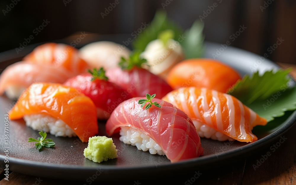 Fresh sushi ready to serve Fresh sushi ready to serve