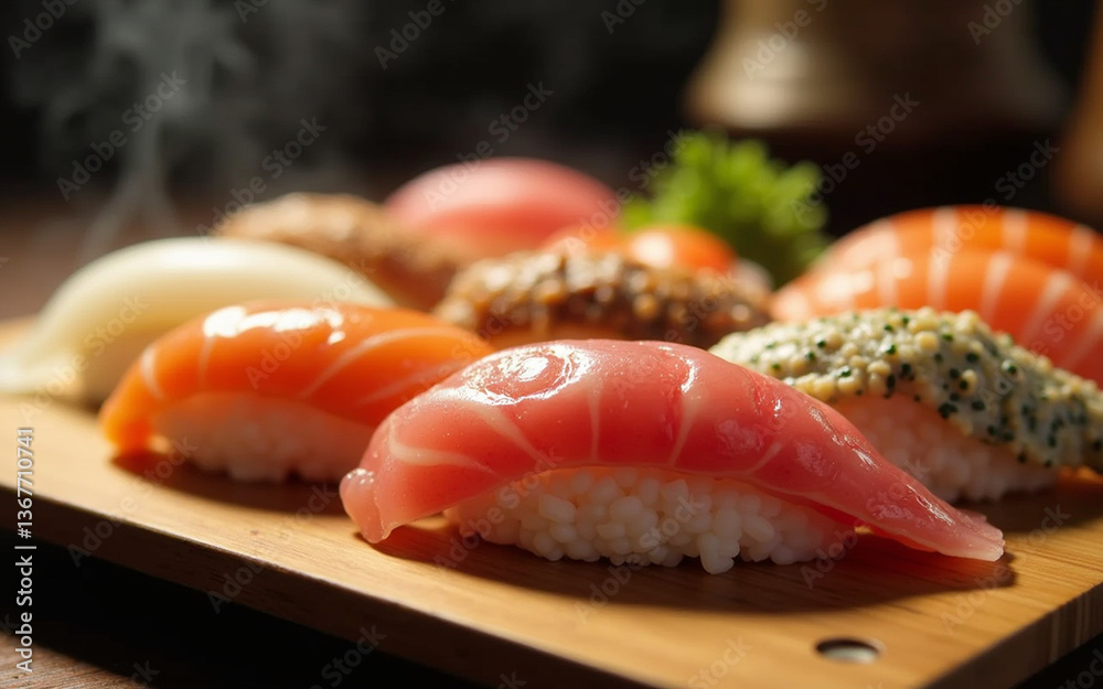 Fresh sushi ready to serve Fresh sushi ready to serve
