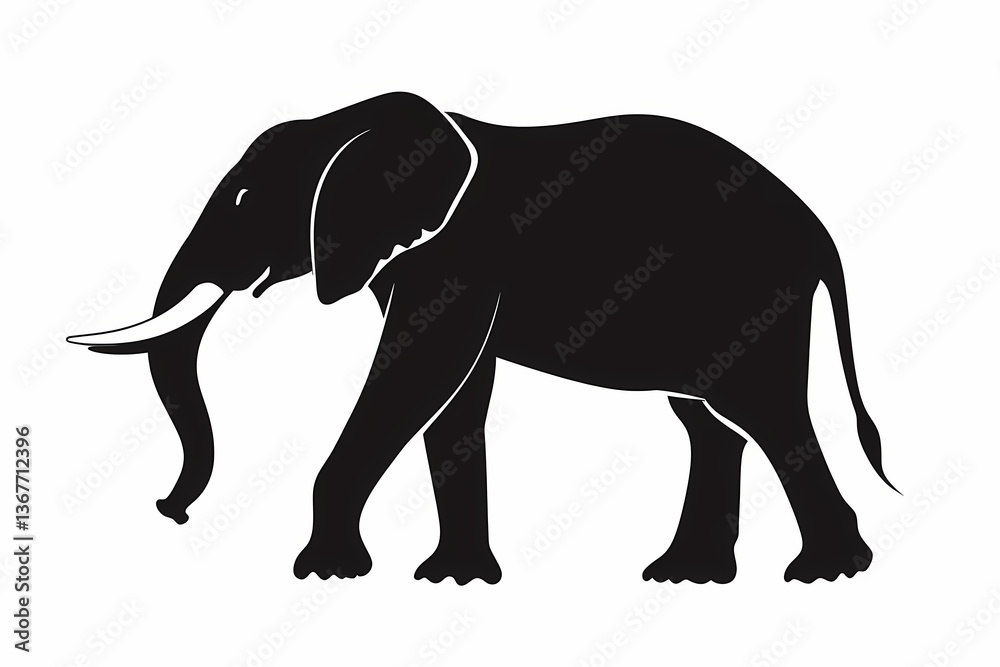 Obraz premium Elephant silhouette on white background vector design