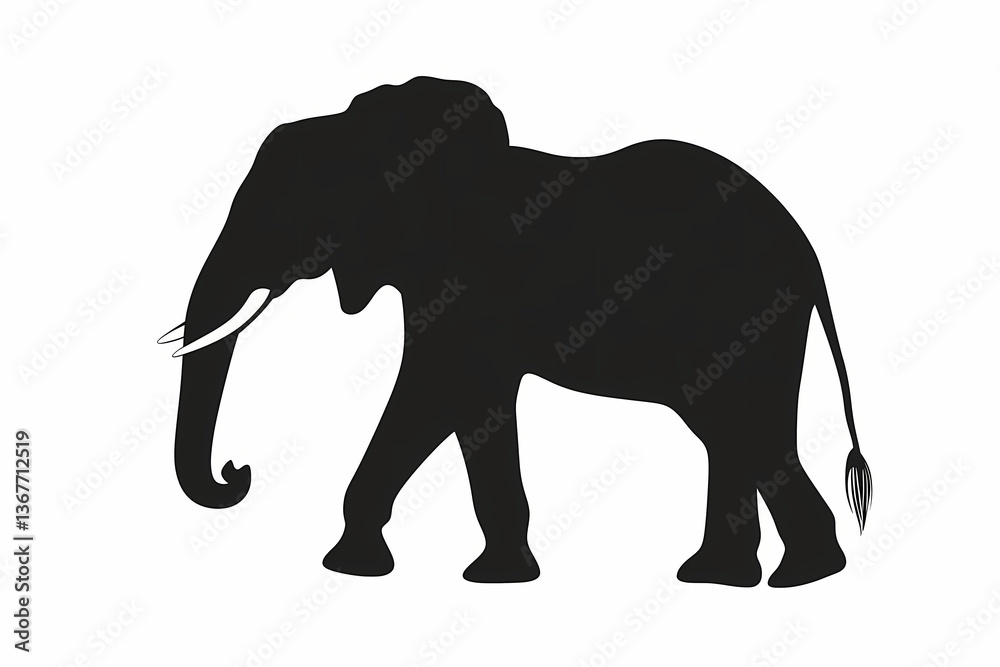 Elephant silhouette on white background vector design Elephant silhouette on white background vector design