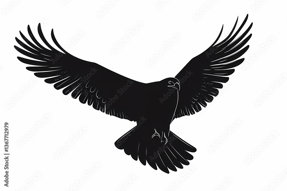 Obraz premium Falcon silhouette on white, vector design