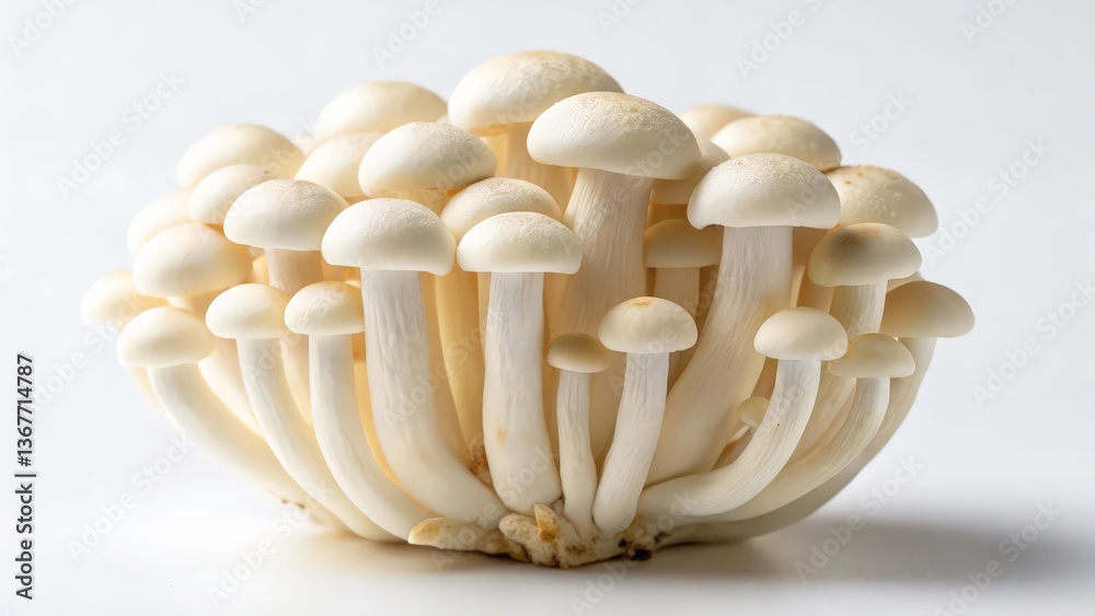 Fresh White Beech Mushrooms on a White Background
Fresh White Beech Mushrooms on a White Background