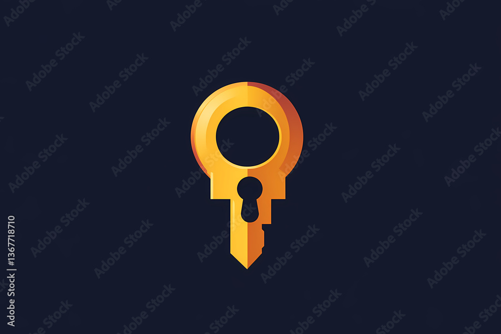Key and lock security vector logo design Key and lock security vector logo design