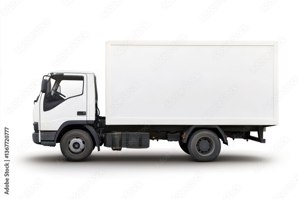 White Box Truck Isolated on White Background for Delivery Service White Box Truck Isolated on White Background for Delivery Service