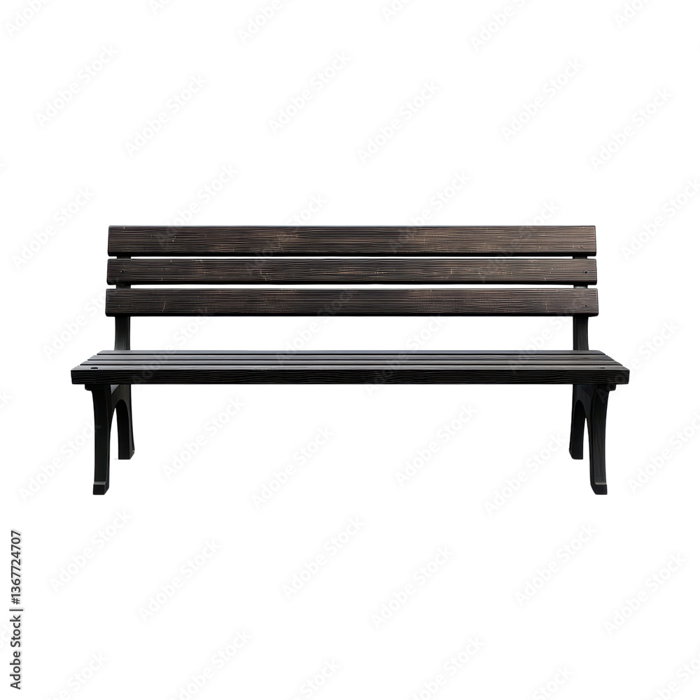 Elegant Rustic Wooden Park Bench with Transparent Background Elegant Rustic Wooden Park Bench with Transparent Background
