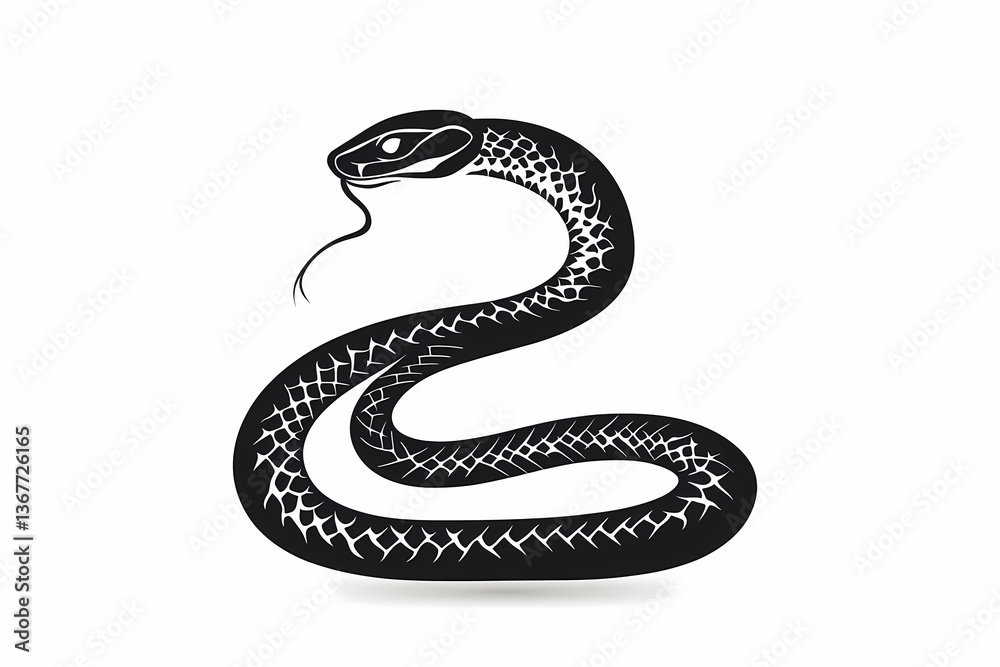 Obraz premium Snake silhouette on white background vector design