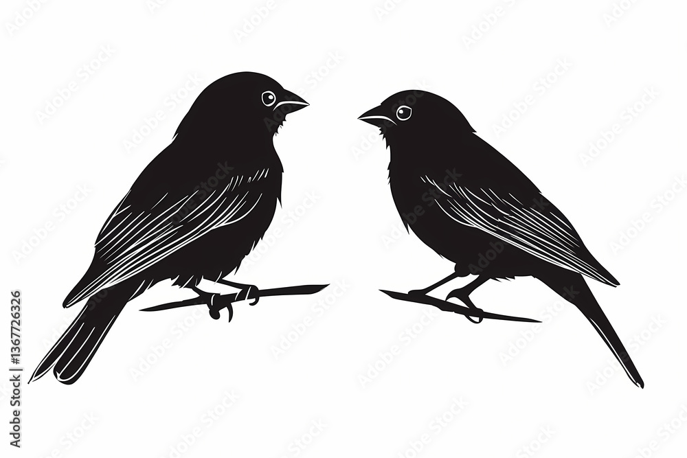 Obraz premium Sparrow silhouette on white background vector design