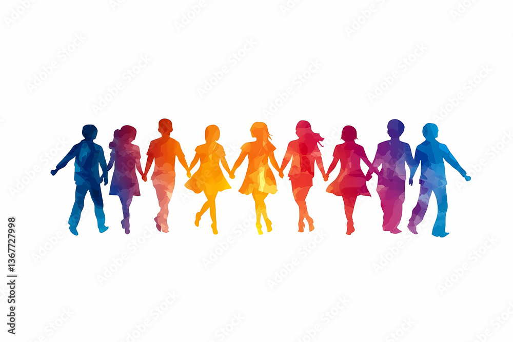 Silhouettes team unity vector logo Silhouettes team unity vector logo