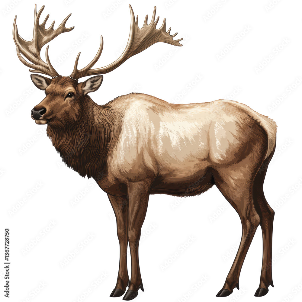 Obraz premium Majestic Moose: Nature's Gentle Giant with Transparent Background