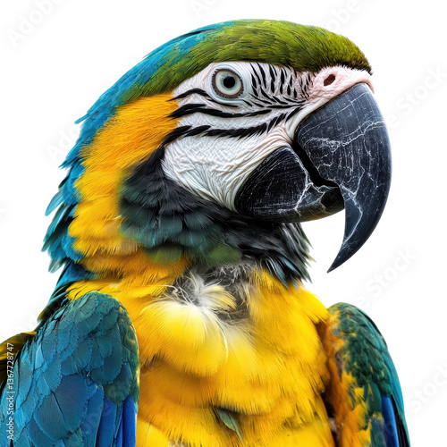 Majestic Macaw: A Vibrant Portrait with Transparent Background