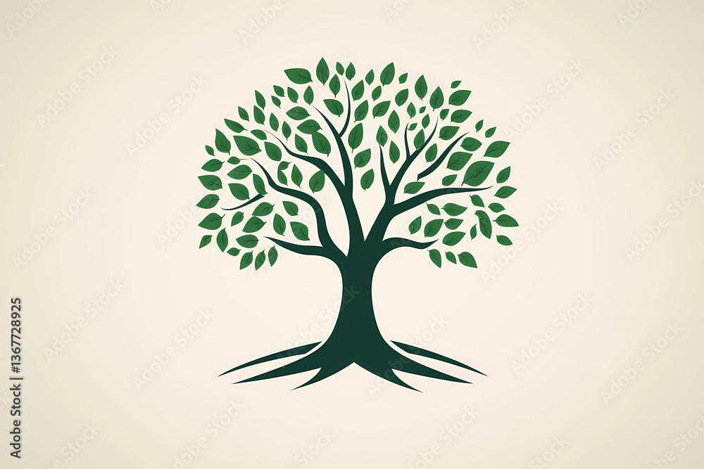 Fototapeta premium Tree leaves vector logo design for sustainability