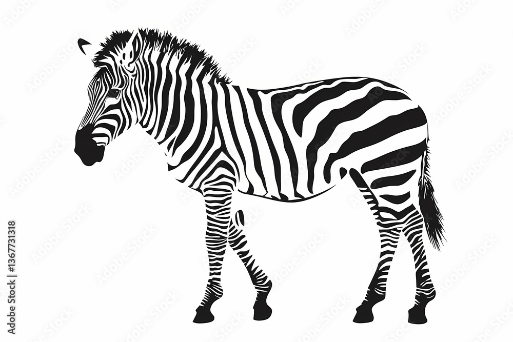 Obraz premium Zebra silhouette on white background vector design
