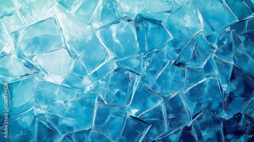 ice cubes background with cool blue tone