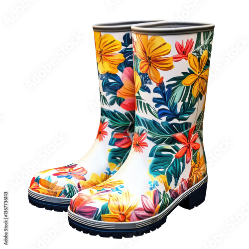 Vibrant Floral Rain Boots for Stylish Outdoor Adventures