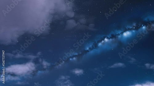 clouds in the night sky.