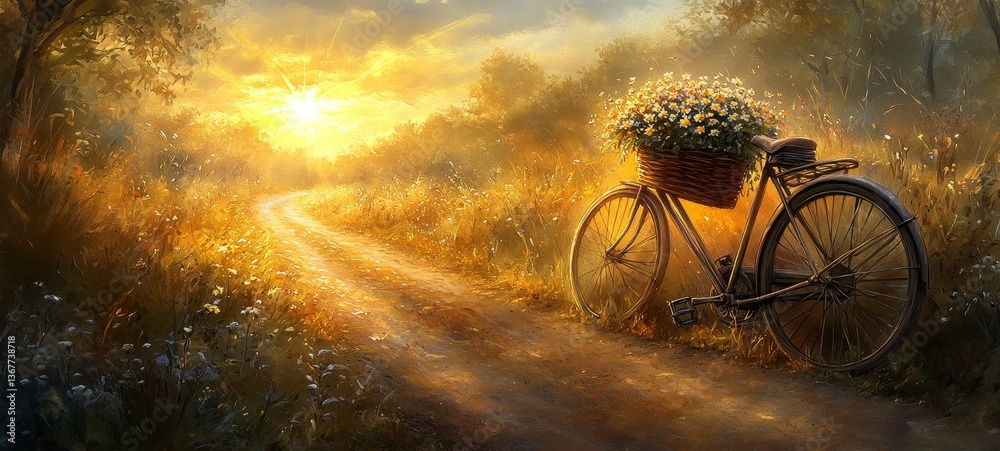 Golden Fields and Silent Roads, Bicycles with baskets