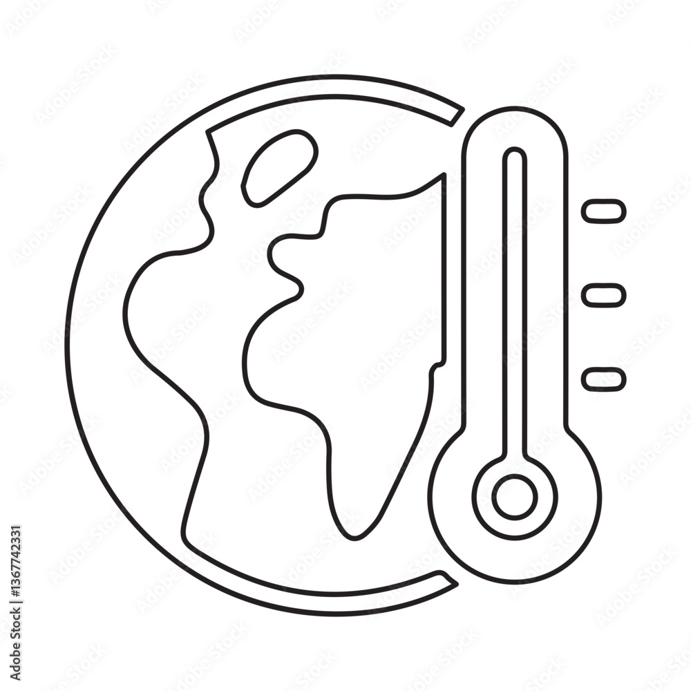 Obraz premium increasing temperature line icon