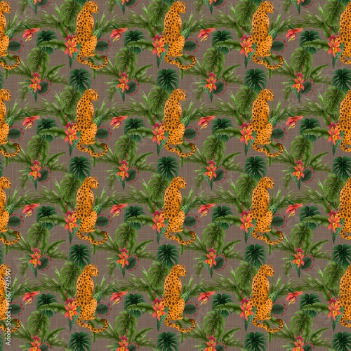 Sticker Leopard Tropics Pattern collection