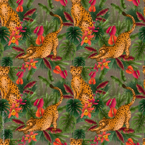 Photography Leopard Tropics Pattern collection