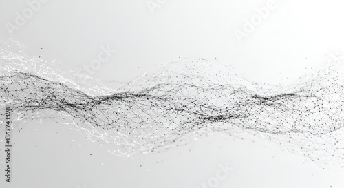 Wireframe Network on White Background