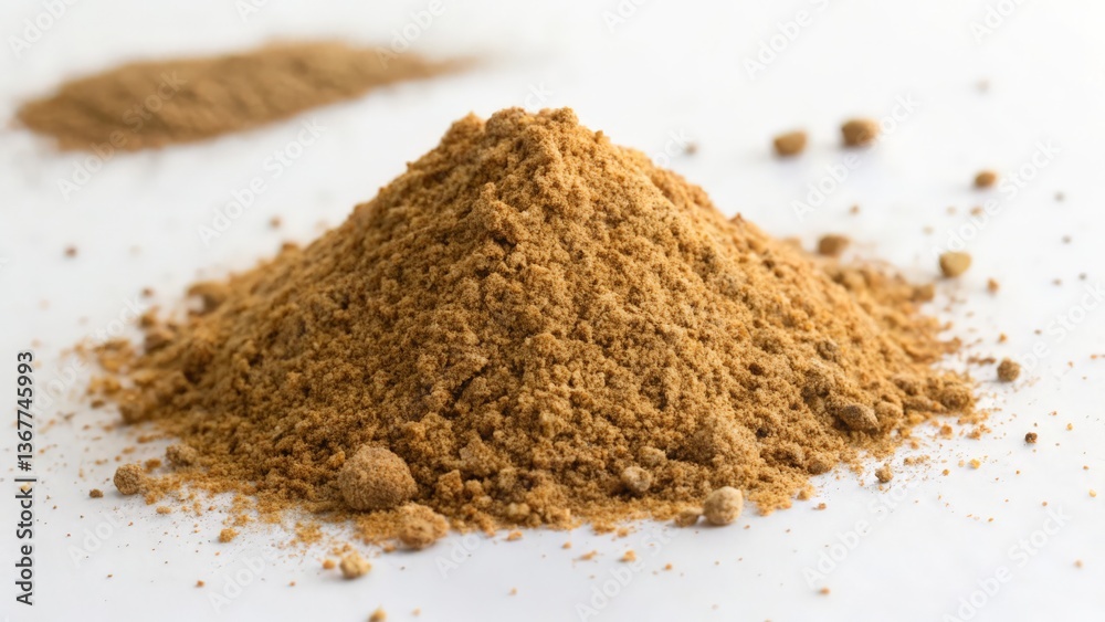 Ground Spice Blend with Whole Cardamom and Peppercorns on a White Plate for Culinary Photography
Ground Spice Blend with Whole Cardamom and Peppercorns on a White Plate for Culinary Photography