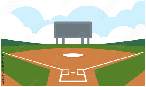Baseball Softball field flat vecto